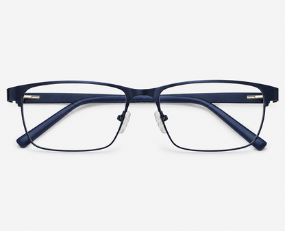 LUMINA 1524 C6 Matte Navy Blue Metal Rectangle Eyeglasses – 53-17-145