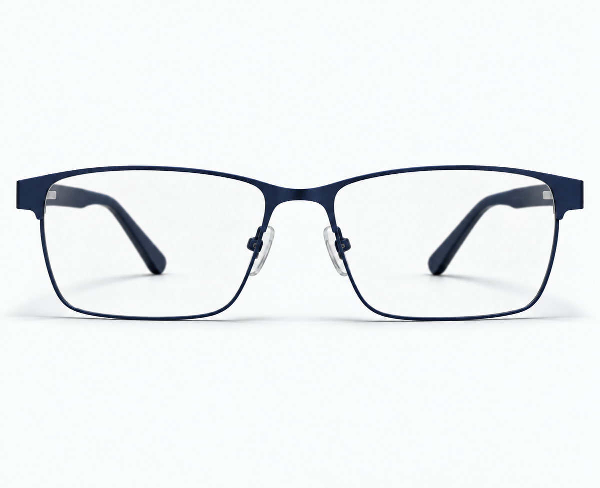LUMINA 1524 C6 Matte Navy Blue Metal Rectangle Eyeglasses – 53-17-145