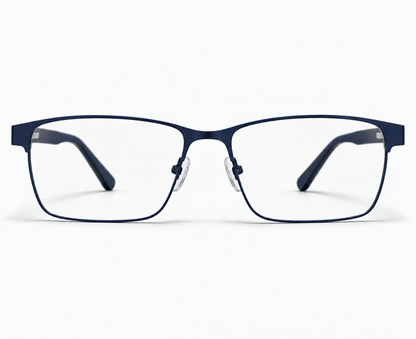 LUMINA 1524 C6 Matte Navy Blue Metal Rectangle Eyeglasses – 53-17-145