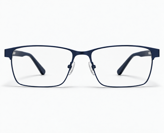 LUMINA 1524 C6 Matte Navy Blue Metal Rectangle Eyeglasses – 53-17-145