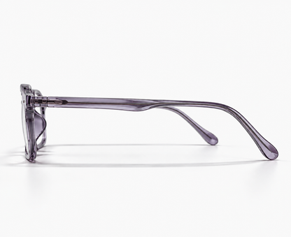 LUMINA 2525 C6 Glossy Transparent Lavender Grey Acetate Round-Panto Eyeglasses – 47-19-138