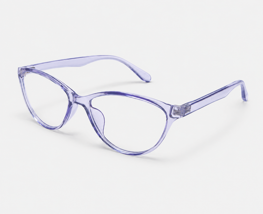 LUMINA 2520 C6 Glossy Transparent Crystal Blue Acetate Square Eyeglasses – 53-17-147