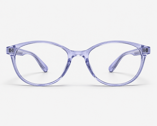 LUMINA 2520 C6 Glossy Transparent Crystal Blue Acetate Square Eyeglasses – 53-17-147