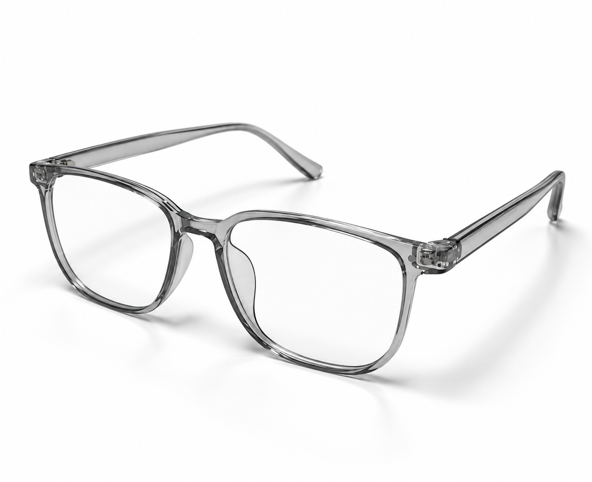 LUMINA 96632 Transparent Smoky Grey Round Eyeglasses
