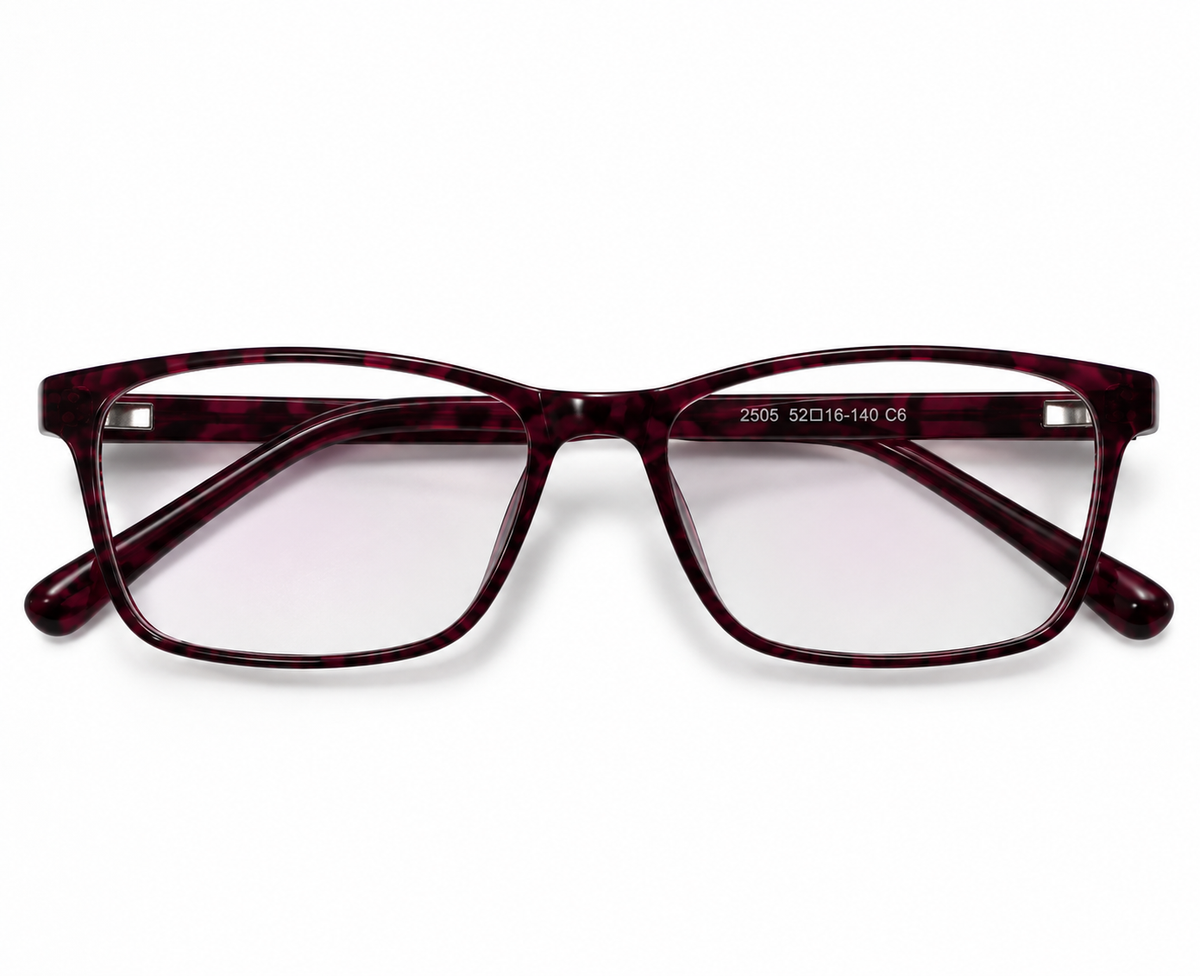 LUMINA 2505 C6 Dark Burgundy Tortoise Round Eyeglasses – 52-16-140