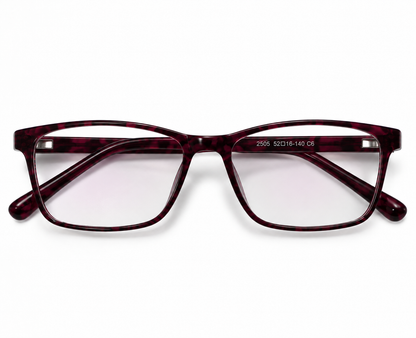 LUMINA 2505 C6 Dark Burgundy Tortoise Round Eyeglasses – 52-16-140