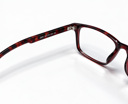 LUMINA 2505 C6 Dark Burgundy Tortoise Round Eyeglasses – 52-16-140