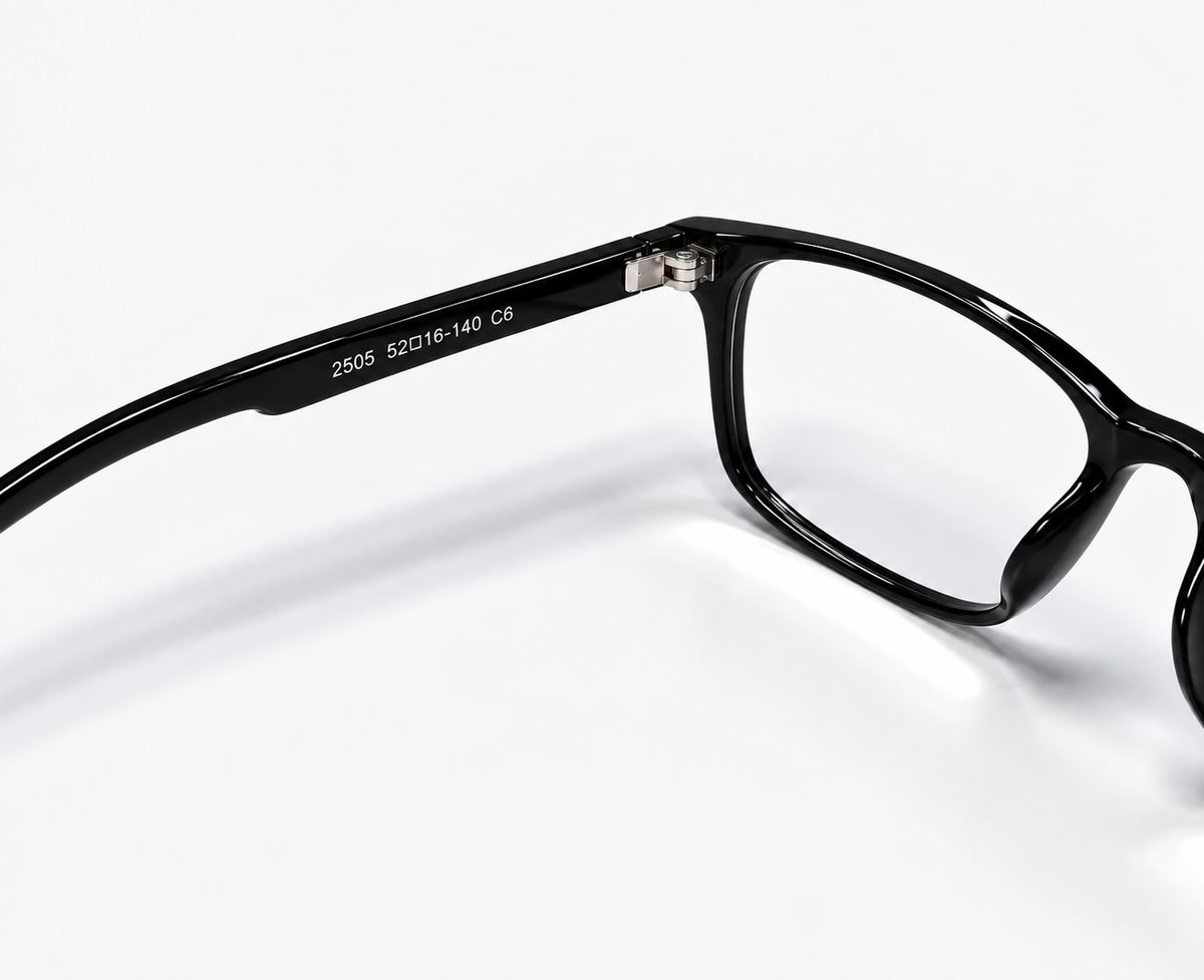 2505 C1 Matte Black Glossy Eyeglasses – 52-16-140