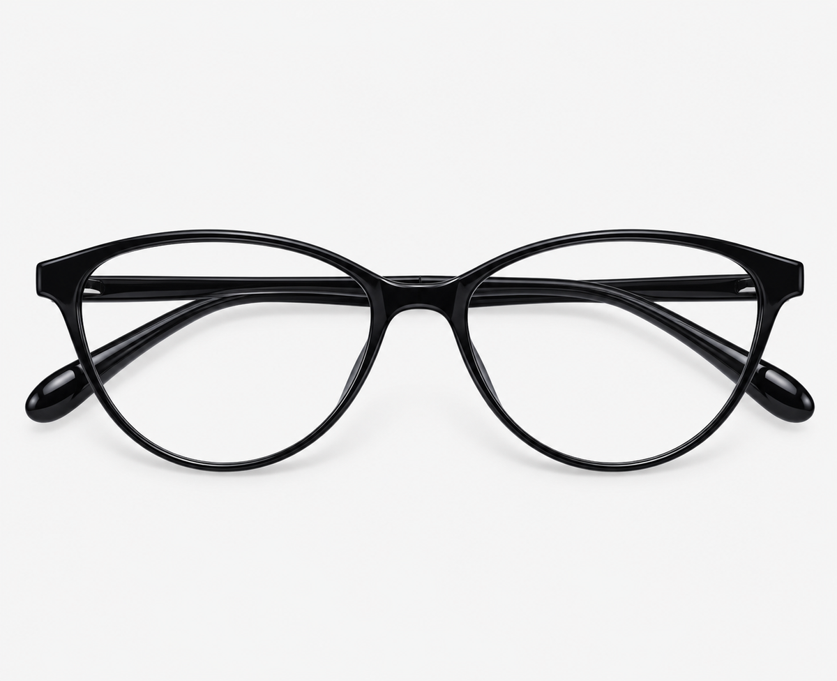 LUMINA 2520 C1 Glossy Black Acetate Square Eyeglasses – 53-17-147