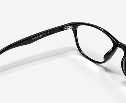 LUMINA 2520 C1 Glossy Black Acetate Square Eyeglasses – 53-17-147