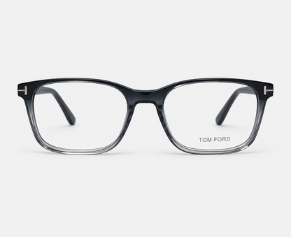 Tom Ford Shiny TF6105 C6 Glossy Black Acetate Rectangular Eyeglasses – 52-18-145