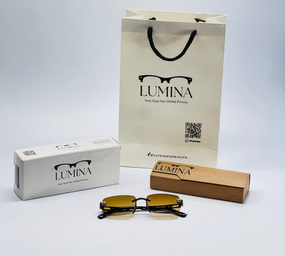 Cartier Black Frame Gold Shade