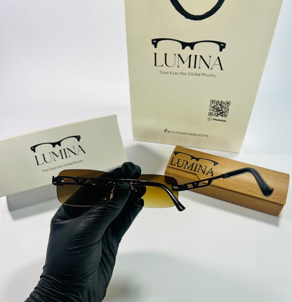 Cartier Black Frame Gold Shade
