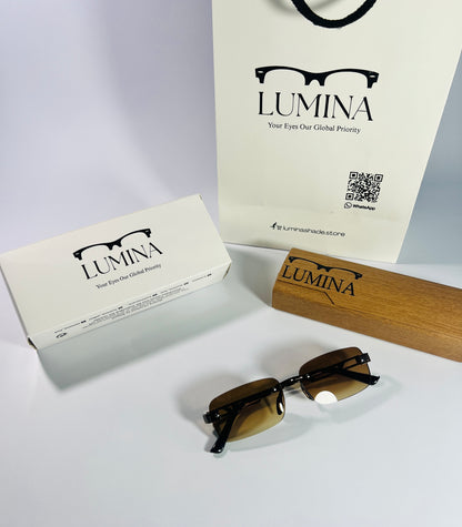 Cartier Black Frame Gold Shade