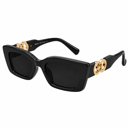Lumina Vintage Luxurious Cat-Eye Sunglasses – Black Edition