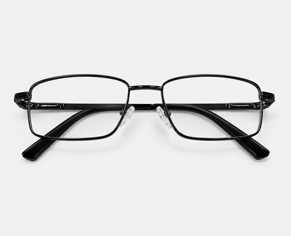 AL7010 Black Metal Geometric Eyeglasses – 52-19-140
