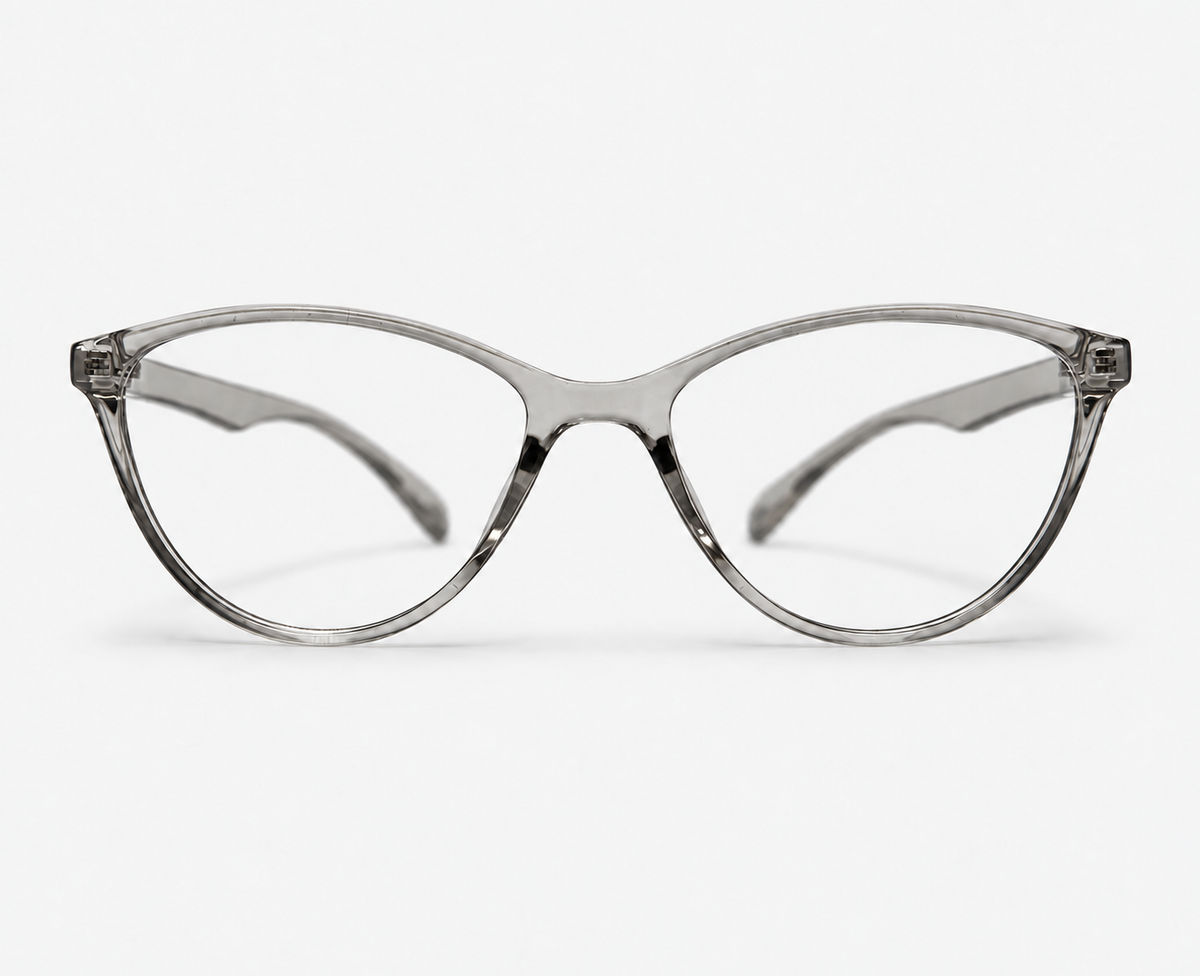 Color Eyewear 2520 C4 Transparent Smoke Grey Square Eyeglasses – 53-17-147