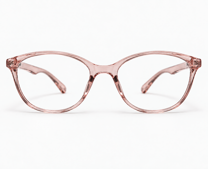 LUMINA 2520 C4 Glossy Transparent Blush Pink Acetate Square Eyeglasses – 53-17-147