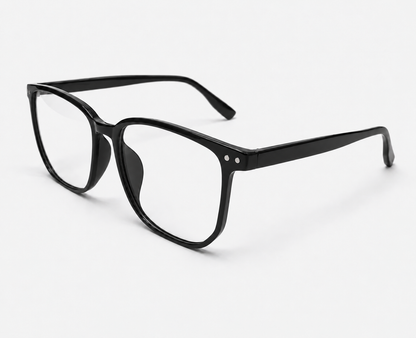 Glossy Black Tortoise Acetate Square Eyeglasses 96632