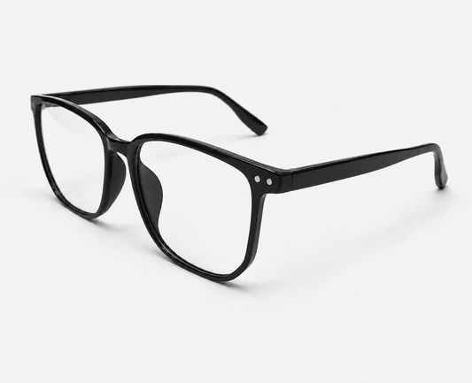 Glossy Black Tortoise Acetate Square Eyeglasses 96632