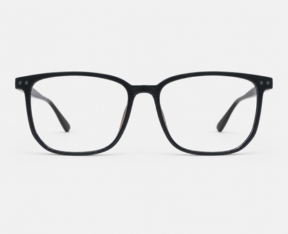Glossy Black Tortoise Acetate Square Eyeglasses 96632
