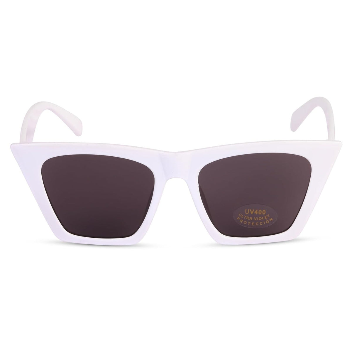 Lumina Arctic Luxe UV400 Cat-Eye Sunglasses – White Frame