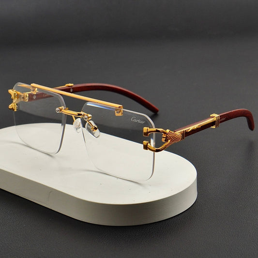 Transition Black Rimless Sunglasses